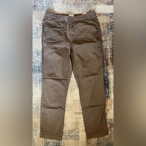 Alysi Size 29 High Rise Tapered Ankle Casual Trouser Stretch Khaki Made In Italy